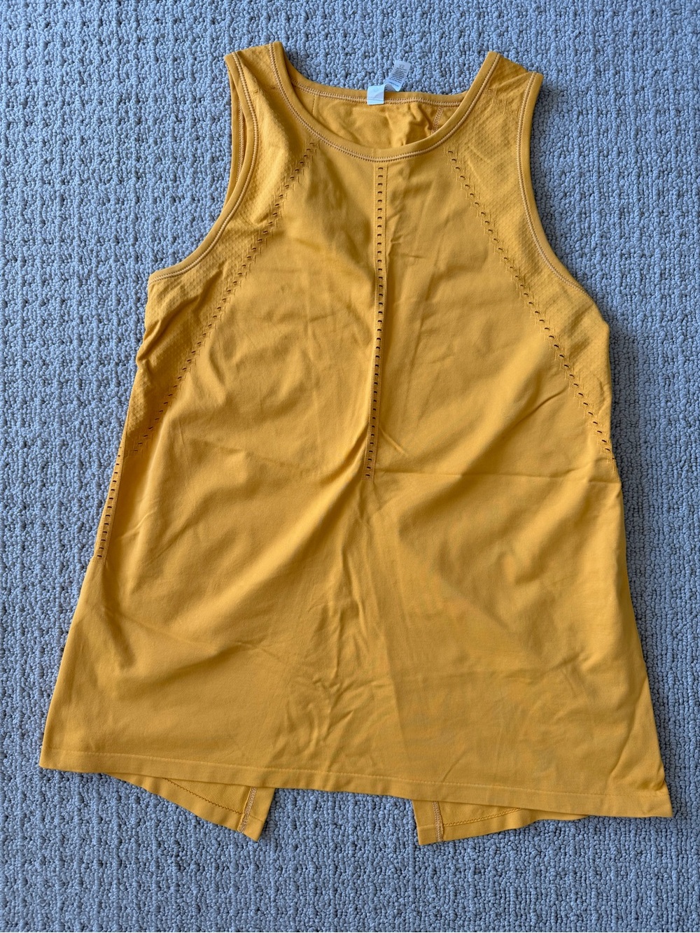 Athleta Mustard Yellow Eyelet Tank Top